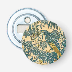 Oude Walter Crane Ara- en citrusvruchtkunst Button Flesopener