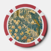 Oude Walter Crane Ara- en citrusvruchtkunst Poker Chips (Achterkant)