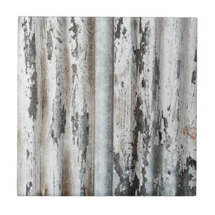 Oude wand van gegolfd metaal tegeltje