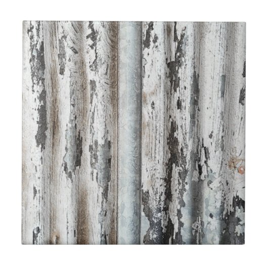 Oude wand van gegolfd metaal tegeltje (Voorkant)