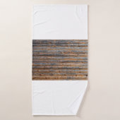 Oude wand van houten planken met scheuren. Beam ge Badhanddoek (Badhanddoek)