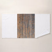 Oude wand van houten planken met scheuren. Beam ge Badhanddoek (Badhanddoek)