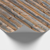 Oude wand van houten planken met scheuren. Beam ge Cadeaupapier (Hoek)