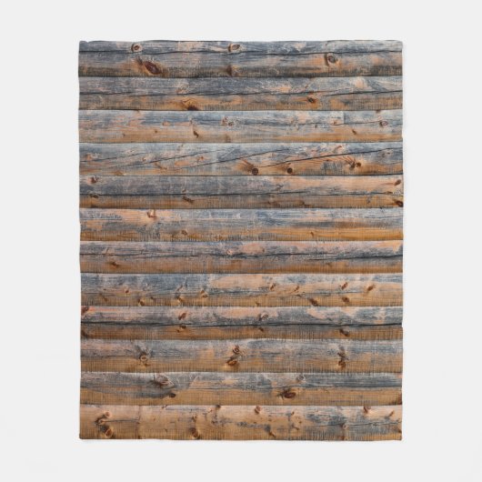 Oude wand van houten planken met scheuren. Beam ge Fleece Deken (Voorkant)