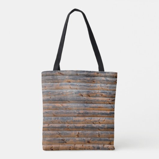 Oude wand van houten planken met scheuren. Beam ge Tote Bag (Achterkant)