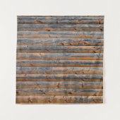 Oude wand van houten planken met scheuren. Beam ge Wandkleed (Voorkant)