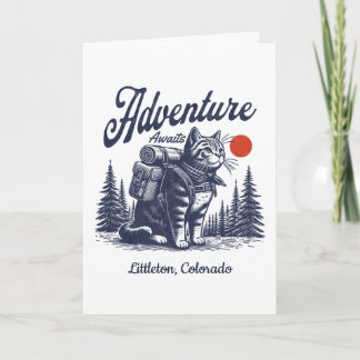 Oude Wandelaar Kat Avontuur Wacht Aangepaste Stad Kaart