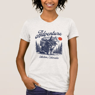 Oude Wandelaar Kat Avontuur Wacht Aangepaste Stad T-shirt