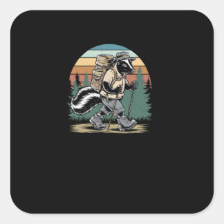 Oude Wandels Stinkdier Grappige Bos Wandel Avontu Vierkante Sticker
