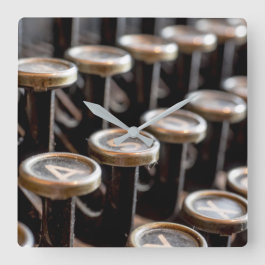 Oude wandklok voor schrijfmachines - Square Wall (Voorkant)