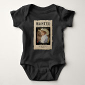 Oude Wanted Poster Grappige Vaderdag Romper (Voorkant)