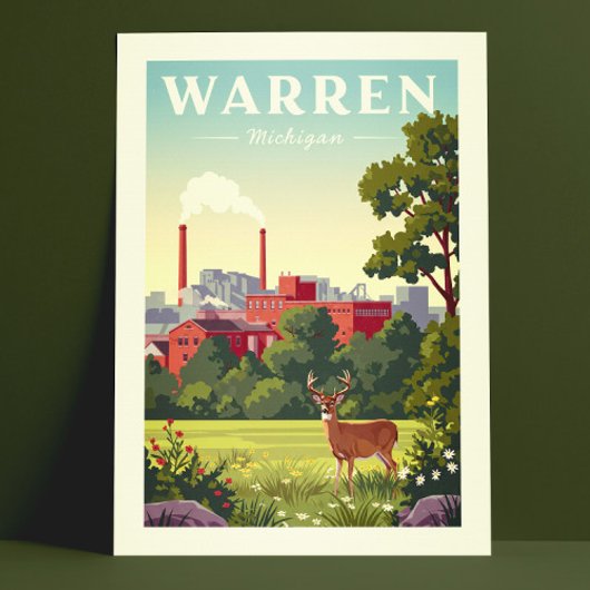 Oude Warren Michigan Briefkaart