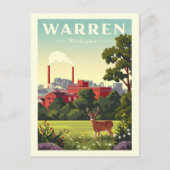 Oude Warren Michigan Briefkaart (Voorkant)