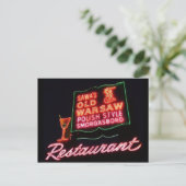 Oude Warschau, Broadview Il. Neon Sign., Postkaart (Staand voorkant)
