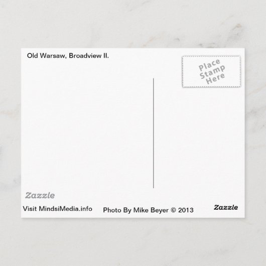 Oude Warschau, Broadview Il. Neon Sign., Postkaart (Achterkant)