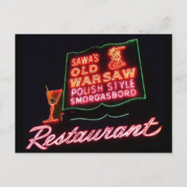 Oude Warschau, Broadview Il. Neon Sign., Postkaart