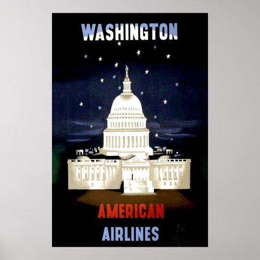 Oude Washington DC-reisposter Poster (Voorkant)