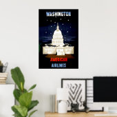 Oude Washington DC-reisposter Poster (Thuiskantoor)