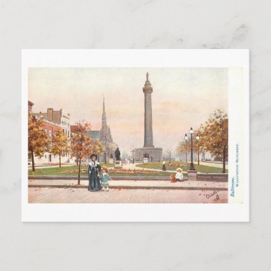Oude Washington Monument, Baltimore, Maryland, Briefkaart (Voorkant)
