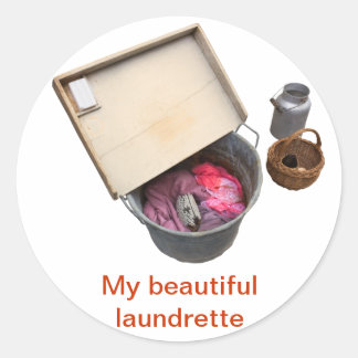 oude wastafel ronde sticker