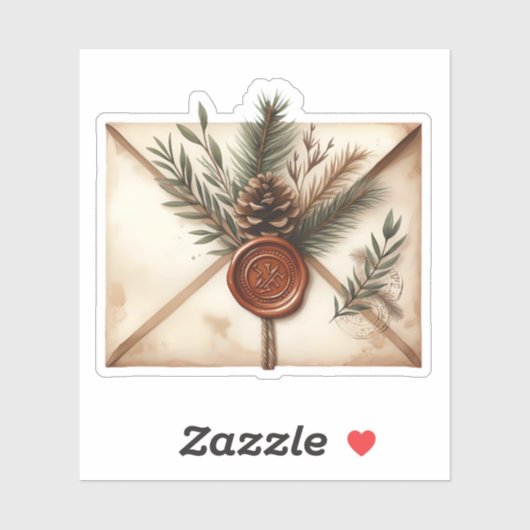 Oude waszegelbrief - knus wintersticker sticker (Vel)
