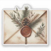 Oude waszegelbrief - knus wintersticker sticker (Voorkant)