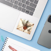 Oude waszegelbrief - knus wintersticker sticker (Laptop met iPhone)