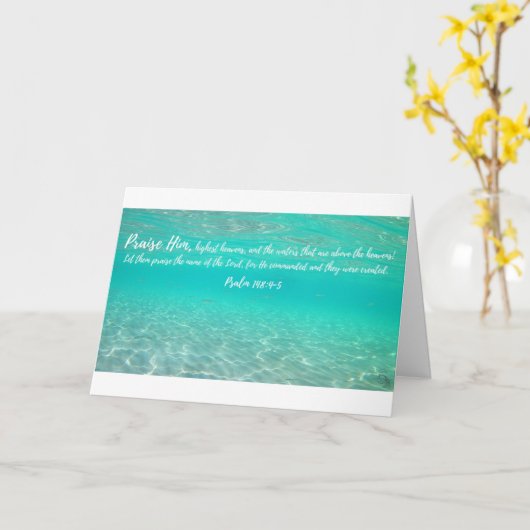 Oude wateren Psalm 148:4-5 wenskaart Kaart (Gele Bloem)