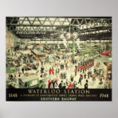 Oude Waterloo Station Southern Railway Poster Ad (Voorkant)