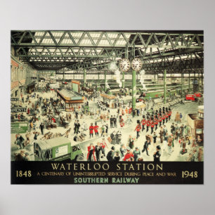 Oude Waterloo Station Southern Railway Poster Ad