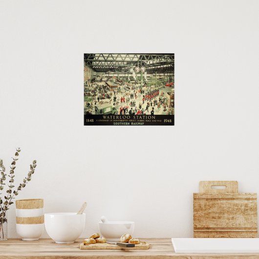 Oude Waterloo Station Southern Railway Poster Ad (Keuken)