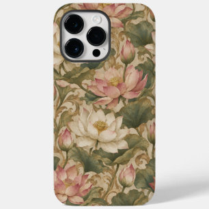 Oude Waterlotus Botanische Bloempatroon Case-Mate iPhone 14 Pro Max Hoesje