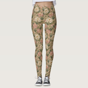 Oude Waterlotus Botanische Bloempatroon Leggings
