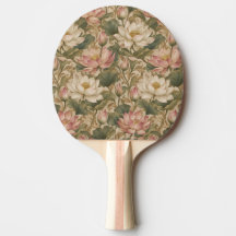Oude Waterlotus Botanische Bloempatroon