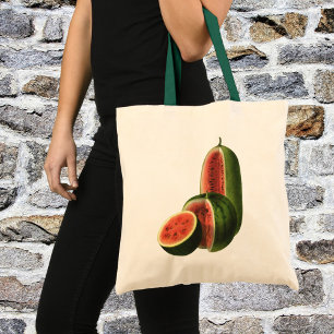 Oude watermeloenen hoge ronde, biologische levensm tote bag