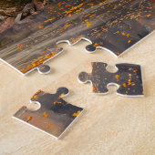 Oude watermolen bij de stroom in de herfst legpuzzel (Zijkant)