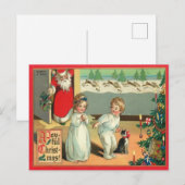 Oude waterverf A Joyful Christmas  Feestdagenkaart (Voorkant / Achterkant)