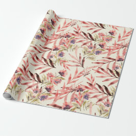 Oude waterverf bloemen en bladeren cadeaupapier