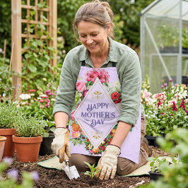 Oude waterverf bloemisterij tuin viooltje schort