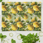 Oude waterverf citroenen theedoek (Gevouwen)