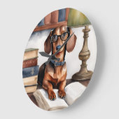 Oude Waterverf Dachshund Grote Klok (Hoek)