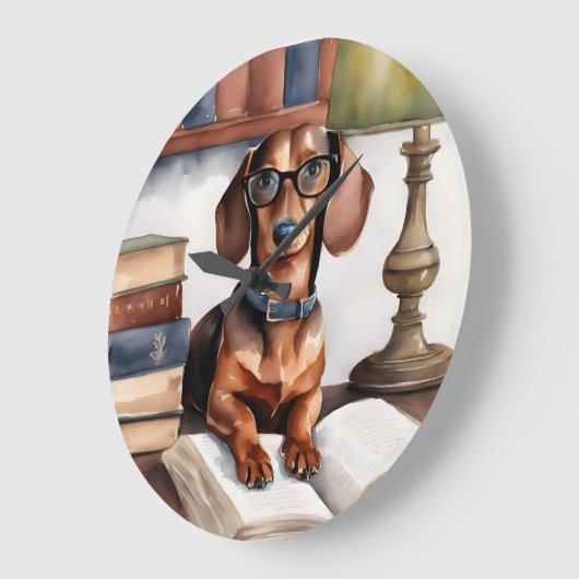 Oude Waterverf Dachshund Grote Klok (Hoek)