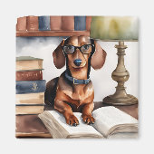 Oude Waterverf Dachshund Magneet (Voorkant)