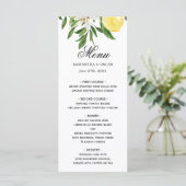 Oude waterverf gele citroenen & blad frame menu (Staand voorkant)