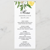 Oude waterverf gele citroenen & blad frame menu (Voorkant)