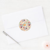 Oude waterverf herfstbloesem patroon ronde sticker (Envelop)