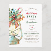 Oude Waterverf Lamp Kerstfeest Uitnodiging Briefkaart (Voorkant)
