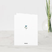 Oude waterverf libel en blauwe bloem bedankkaart (Achterkant)