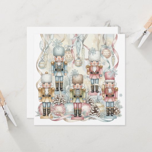 Oude waterverf Notenkraker Kaart (Voorkant / Achterkant in situ)