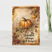 Oude waterverf pompoen Thanksgiving dankbaarheid Kaart (Voorkant)